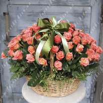 Basket of 101 pink roses