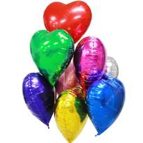 10 разноцветных гелиевых Сердец