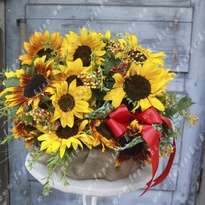 Basket of 25 sunflowers
