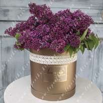 Big hat box with lilacs (h40)