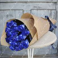 Новинка !!! Букет з 19 синіх троянд