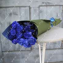 Букет з 11 синіх троянд (h80)