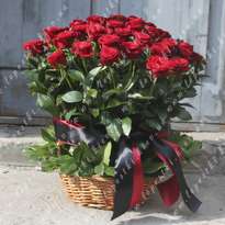 Mourning Basket of 40 Roses