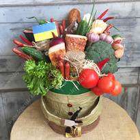 Hatbox with sausages "To My Hero"