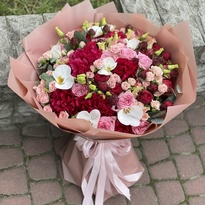 Mega bouquet with peonies and orchids