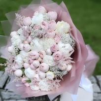 Bouquet with peonies and roses "Dream"