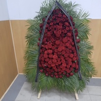 Wreath of 220 red roses