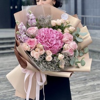 Bouquet with peony rose "Tenderness of feelings"