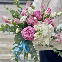 Bouquet with peonies without packaging