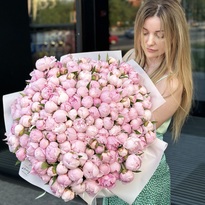 Bouquet of 175 pink peonies