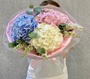 Bouquet with hydrangeas and buddleia