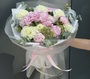 Bouquet with peonies and dahlias