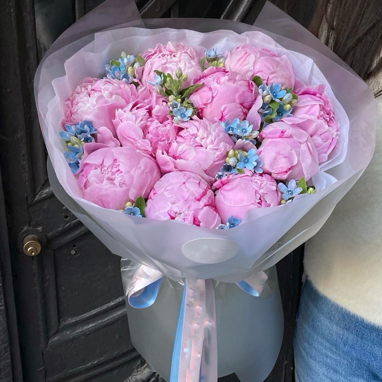 Gypsophila and Blue Oxypetalum Bouquet