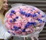 Bouquet with peonies and cornflowers
