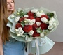 Bouquet with dahlias and white eustoma