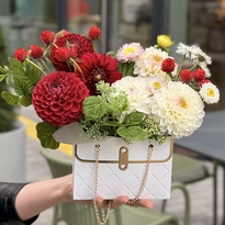 White flower handbag