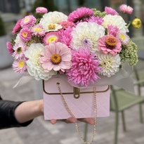 Floral Pink Dahlia Bag
