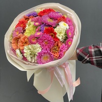 A bouquet of multi-colored asters and majors